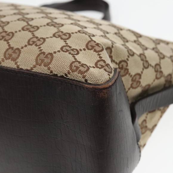 GUCCI GG Canvas Tote Bag Beige Brown Gold 106251 Auth 93839 - Picture 10 of 16